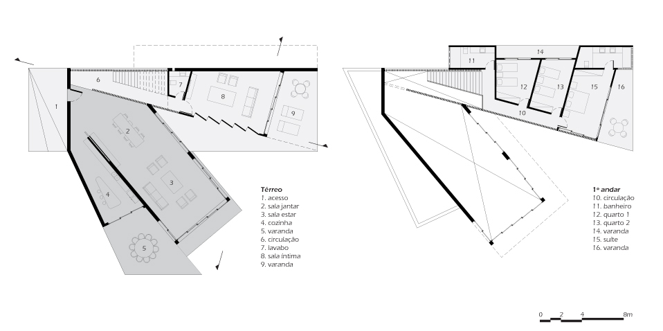 Plan views, ground floor and first floor.