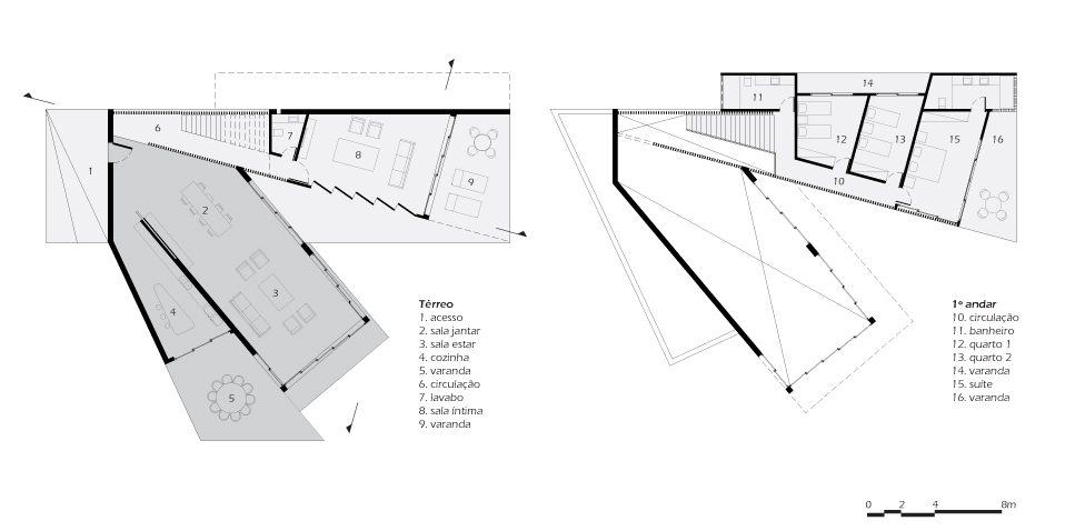 Plan views, ground floor and first floor.
