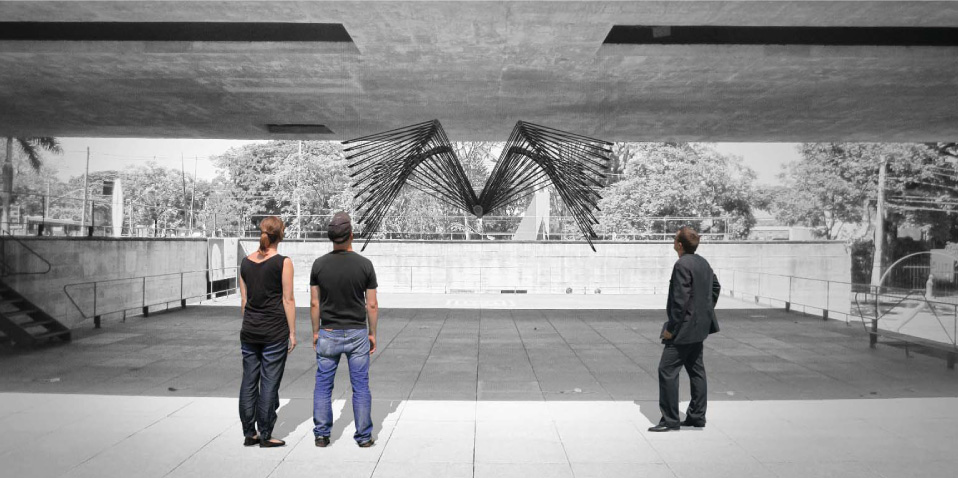 External visualizations of kynetic sculpture in Mube Museum São Paulo