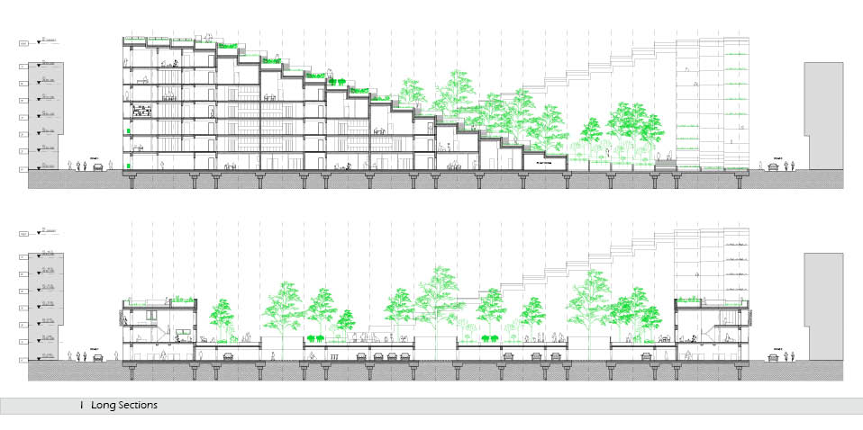 architectural section for residential sloped building